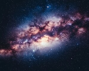 Naklejka premium Galactic Space View Cosmic Dust & Celestial Wonders