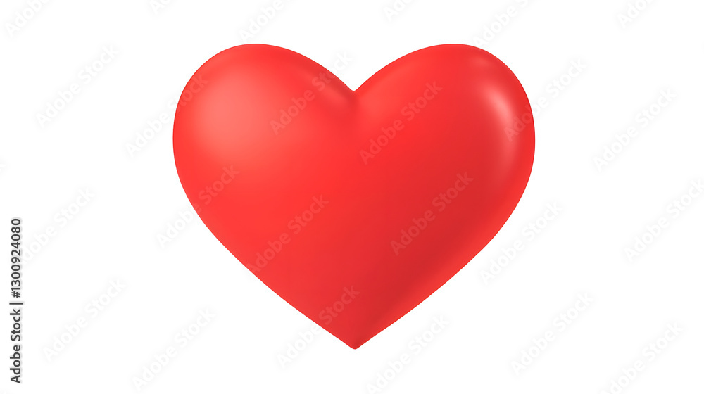 Fototapete warm and affectionate 3d red heart with soft matte texture and gentle illumination a charming graphi