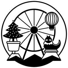 vector illustration of an amusement park