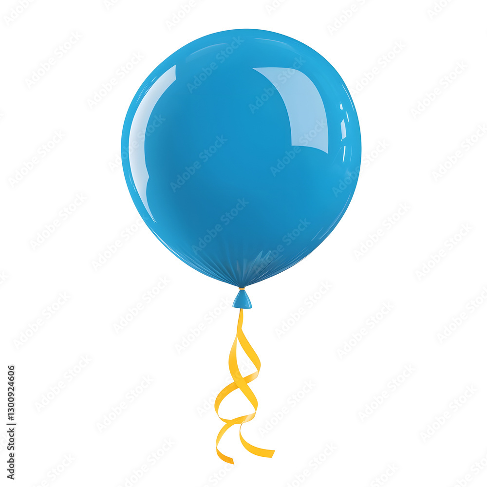 Aufkleber elegant 3d rendered image of a vibrant blue helium balloon with a subtle shine and a thin curled rib