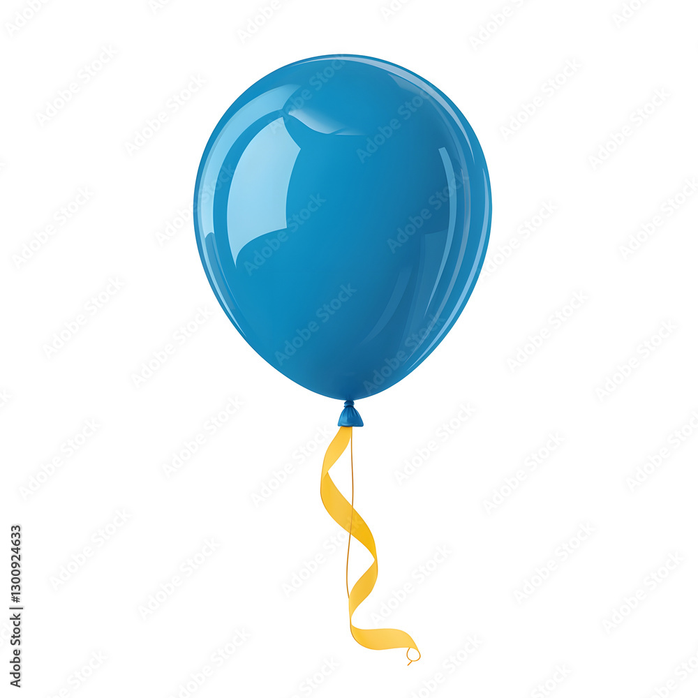 Aufkleber elegant 3d rendering of a vibrant blue helium balloon with a subtle shine and a thin curled ribbon a