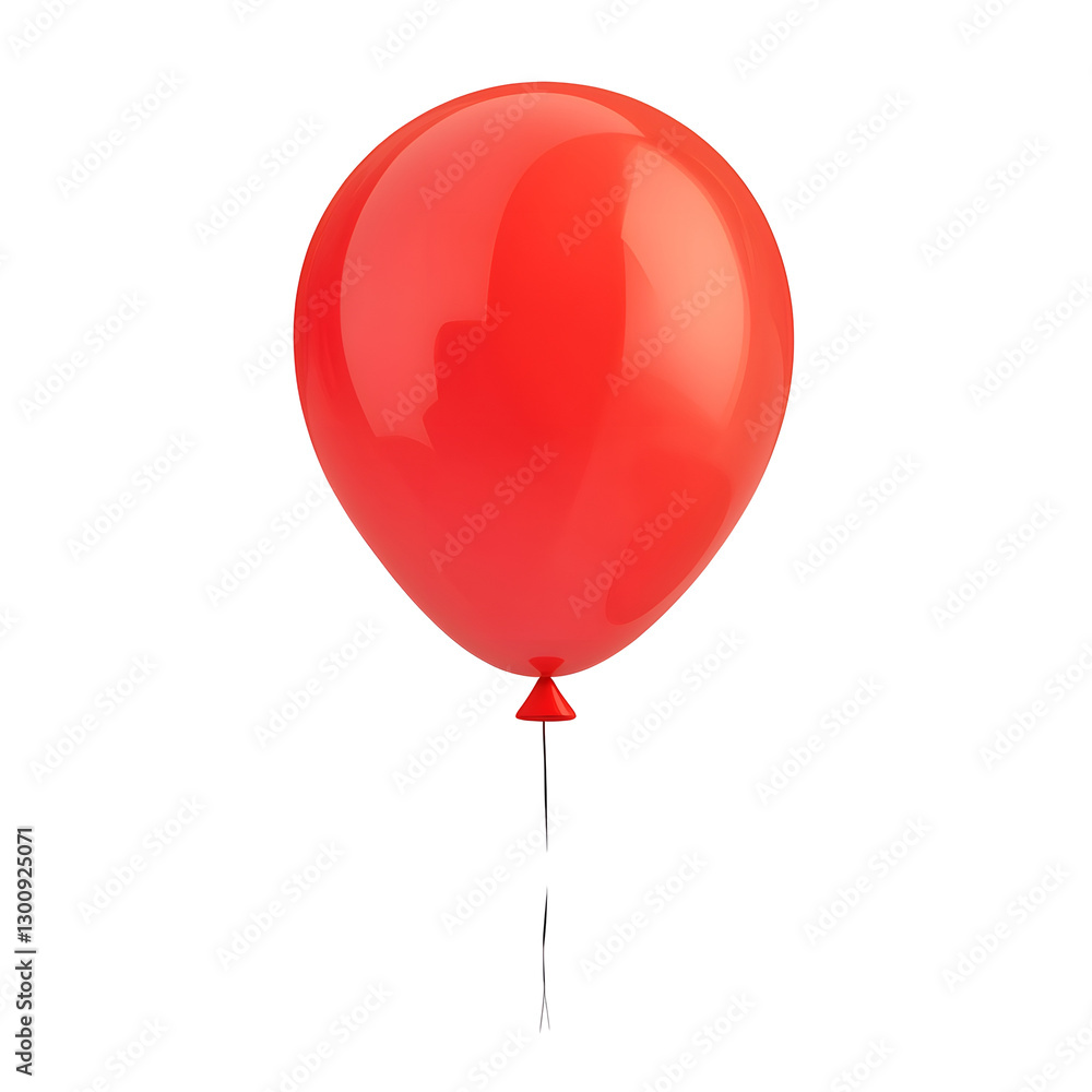 Fototapete glossy vibrant red balloon floating gently and smoothly on a transparent background in a clean minim