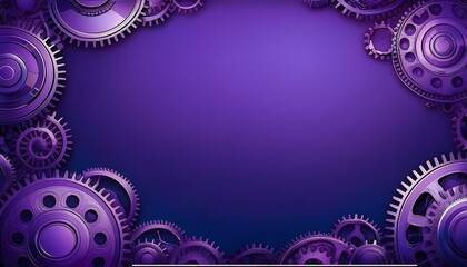 border frame of metal gears and cogs background with copy space
