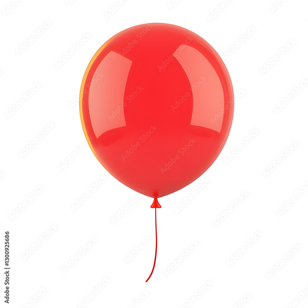 Poster playful 3d of a helium filled red balloon gently swaying featuring a smooth latex texture and soft l
