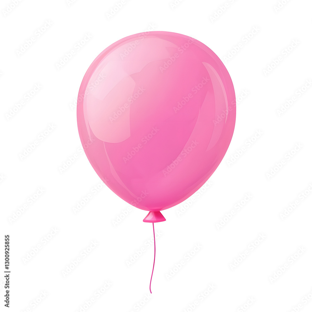 Fototapete Shiny smooth and reflective pink balloon floating gently in the air on a transparent background  Cartoon 3D with soft highlights and a clean cutout style design