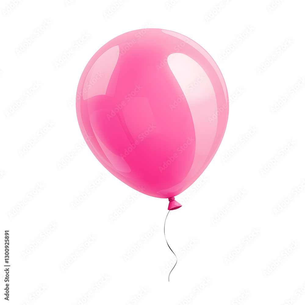 Leinwandbilder 3d cartoon of a shiny glossy pink balloon floating gently with a smooth reflective surface and soft 