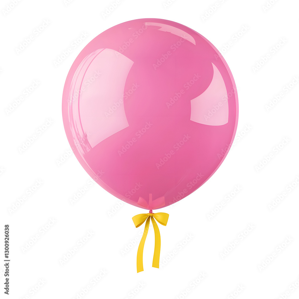 Aufkleber elegant 3d rendering of a pastel pink helium balloon with a delicate ribbon tied at the bottom symbo