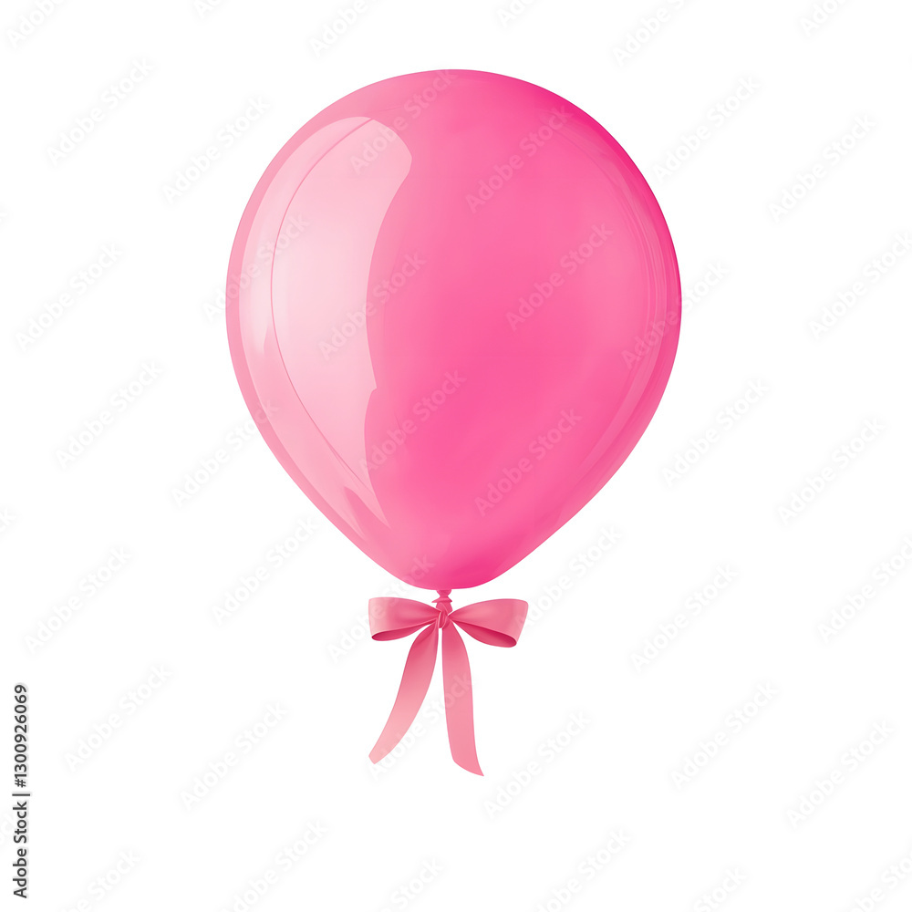Aufkleber elegant 3d rendering of a pastel pink helium balloon with a delicate ribbon tied at the bottom symbo