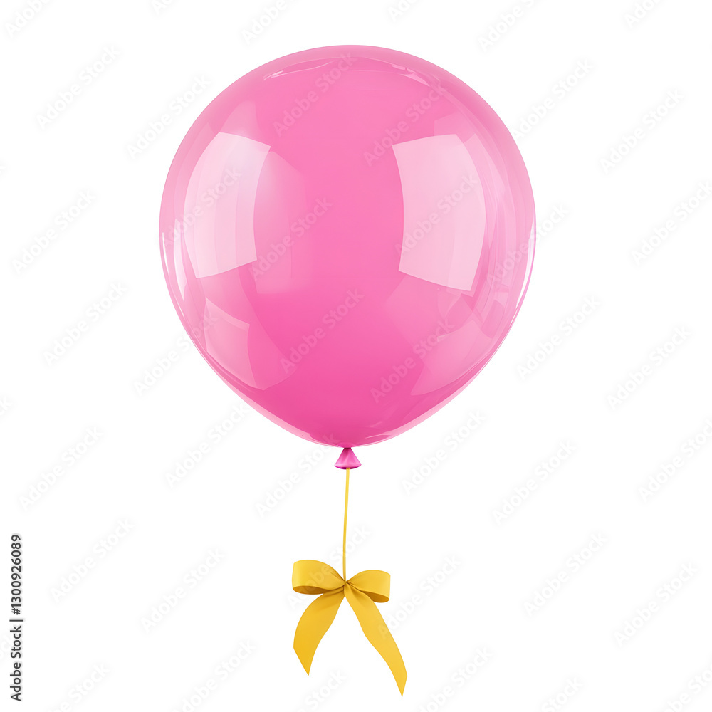 Aufkleber elegant 3d rendering of a pastel pink helium balloon with a delicate ribbon tied at the bottom symbo