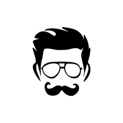 a symbol of a cool, masculine man's face that exudes a bold lifestyle and full of character