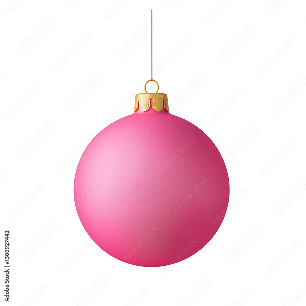 Poster elegant 3d rendering of a luxurious pink christmas bauble with subtle gradients soft reflections and