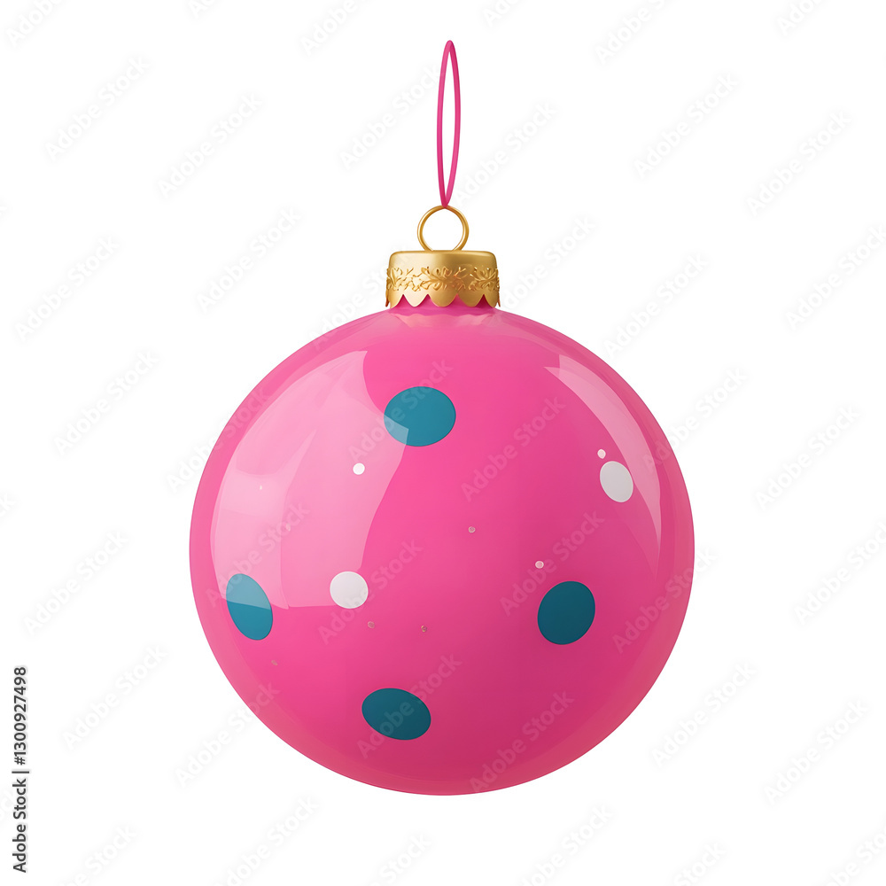 Aufkleber elegant 3d rendering of a luxurious pink christmas bauble with subtle gradients soft reflections and