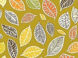 Obraz premium Decorative foliage arrangement displaying vibrant autumn leaf motifs