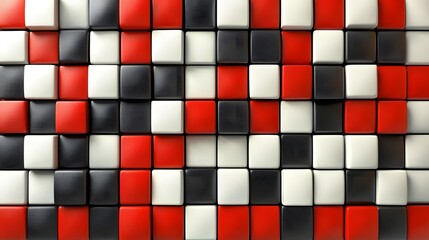 abstract red black white cube pattern background