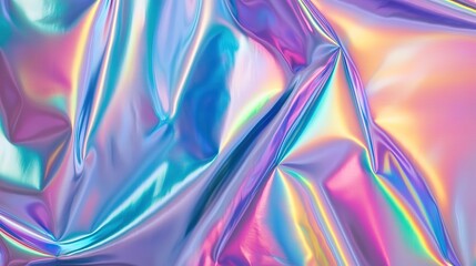 Vibrant holographic rainbow foil iridescent texture abstract hologram background for futuristic and modern design