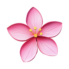 Fototapeta premium Beautiful pink flower design ideal for spring holidays or decorative purposes in posters and greeting cards, cut out