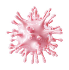 Obraz premium Abstract representation of a virus in pink color for educational purposes or health-related design, cut out