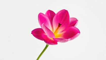 Fototapeta premium A single vibrant bloom, petals unfurled, against a pure white backdrop, white background, design
