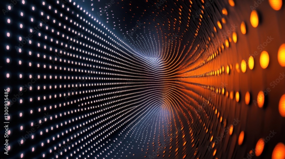 Poster abstract image featuring a series of illuminated light patterns
