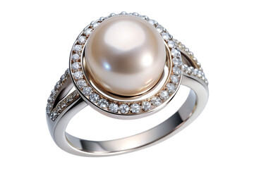 silver ring with diamonds isolated