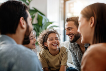 Fototapeta premium Happy Family Gathering in a Warm Home