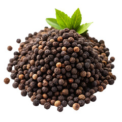 Fresh black pepper isolated on transparent background  

