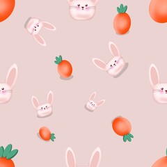 seamless pattern with rabbits