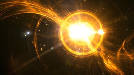 Obraz premium golden energy burst abstract background