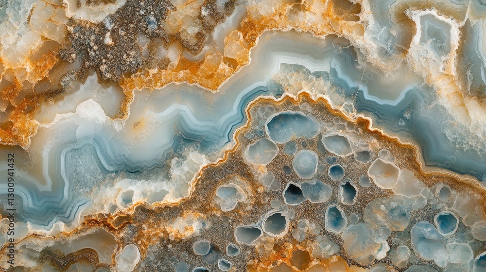 Aufkleber polished agate cross section displaying intricate concentric bands, revealing mesmerizing abstract p