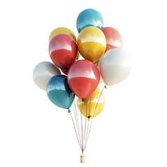 red and yellow balloons, transparent background