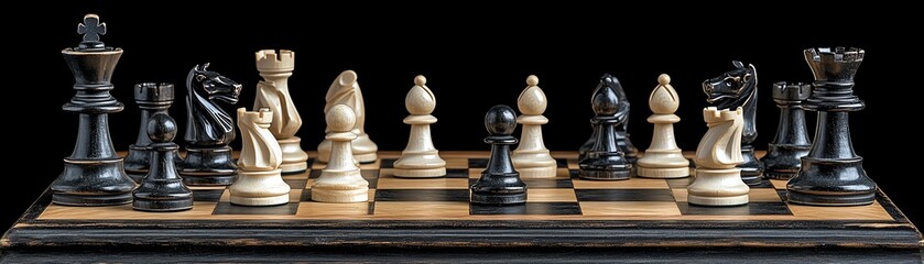 Dramatic moment in chess, black and white pieces midair above a wooden chessboard, chaotic and suspenseful, with the kings locked in a strategic battle of defeat