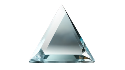 Geometric glass prism, isolated on transparent background
