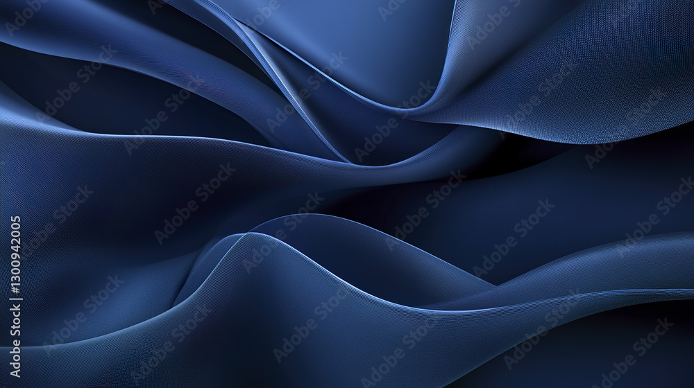 Poster deep blue textured background with soft shading and flowing curves