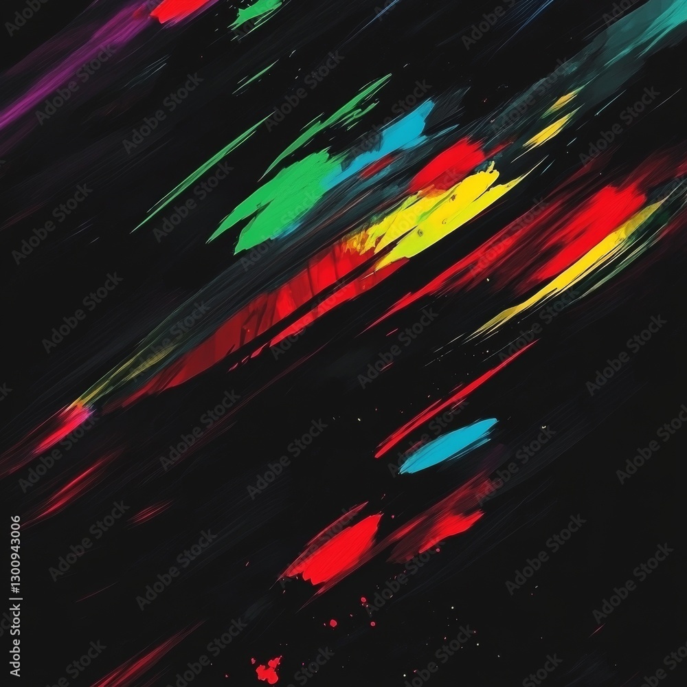 Fototapete abstract color streaks on dark background: a dynamic display of artistic expression and modern desig