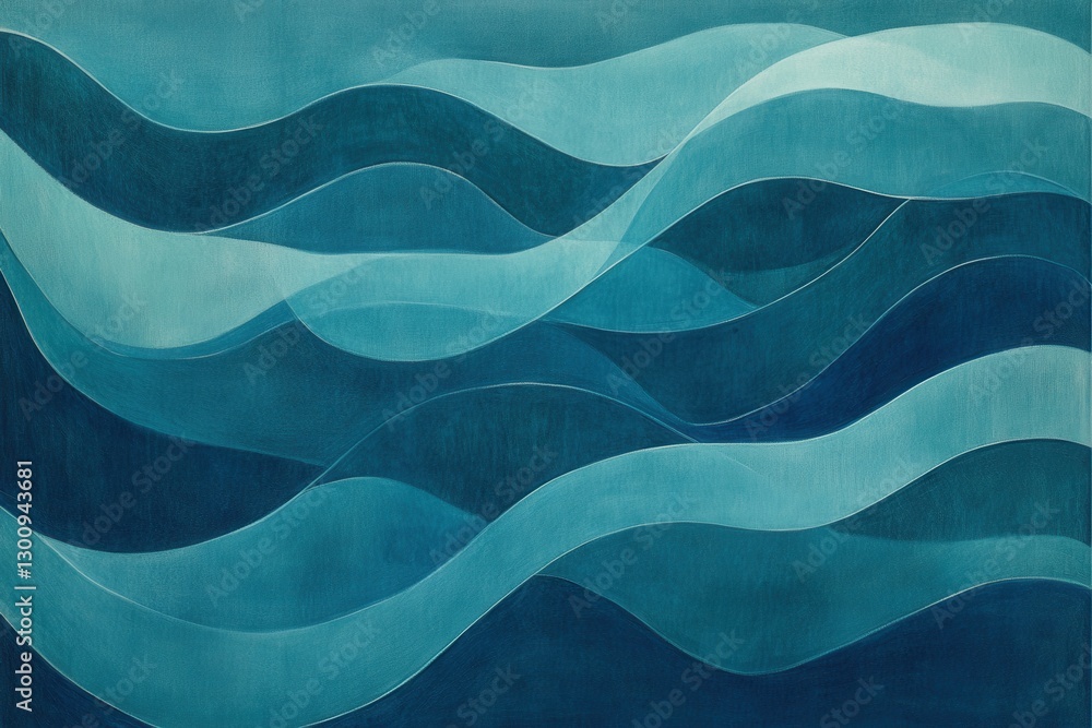 Poster a blue and white rug with a wave pattern is displayed. the rug is made of a soft material and has a 