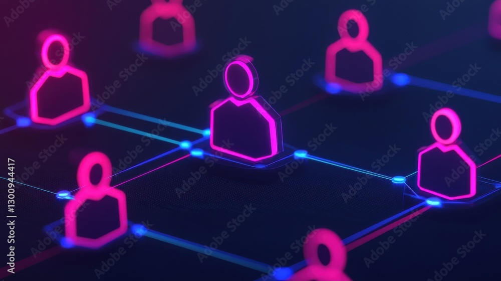 Poster organization chart infographics concept. futuristic isometric business structure infographic with ge