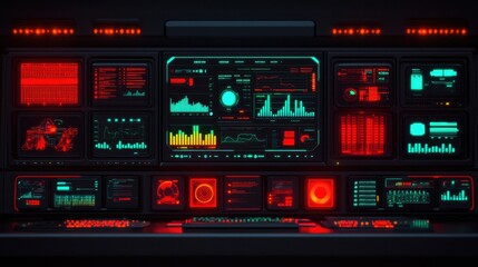 Fototapeta premium Organization chart infographics concept. Futuristic Sci Fi Smart Data Visualization Dashboard with Interactive HUD Interface