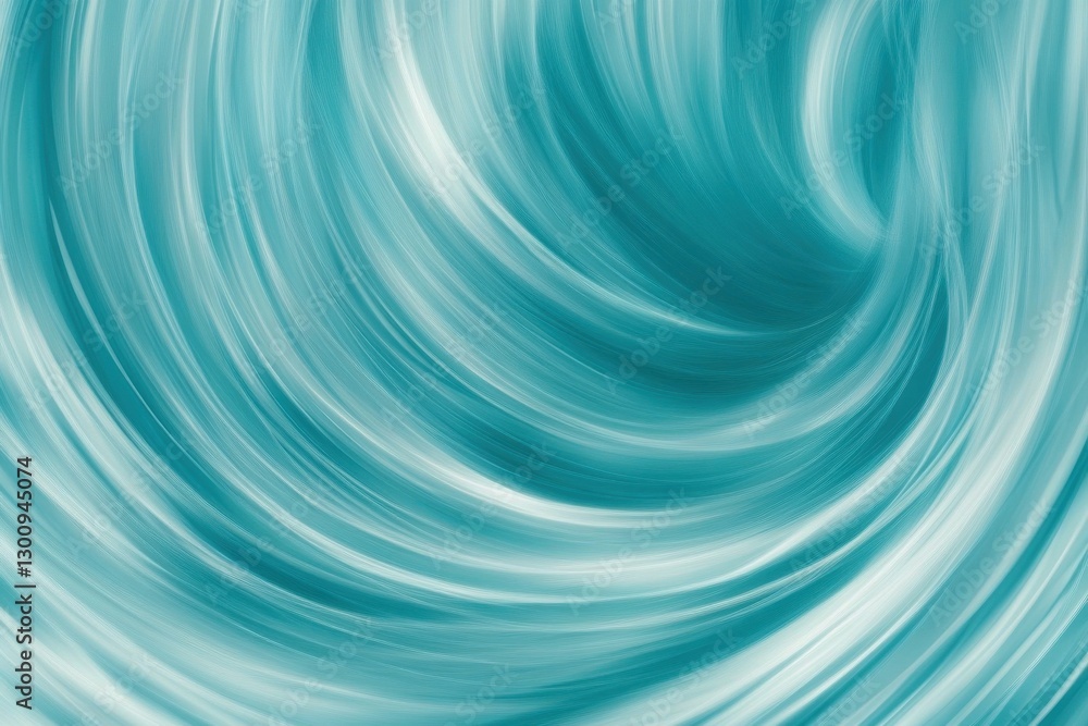Poster a blue wave with a swirl pattern. the blue color gives a sense of calmness and tranquility, while th