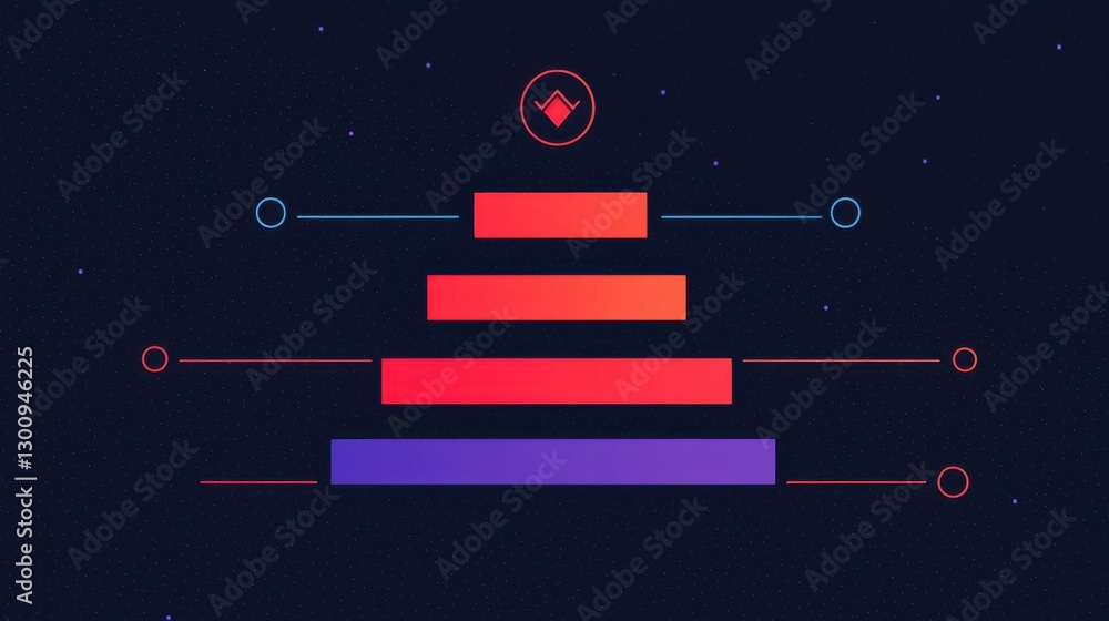 Poster organization chart infographics concept. scalable business pyramid visualizing organizational growth