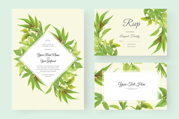 watercolor floral summer wedding invitation card set