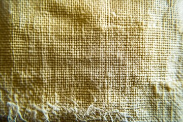 Textile Texture: A close-up shot of a rough-textured, woven fabric, revealing the intricate details of the fibers, offering a sense of tactile quality, showing the beauty of the raw materials.
