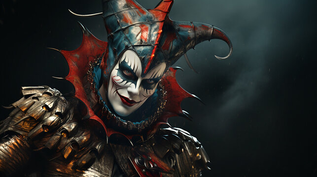 scary halloween clown demon devil the witcher creature jester joker