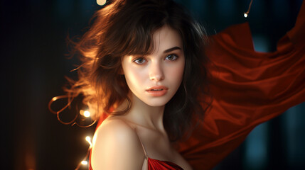 Naklejka premium portrait of a beautiful girl