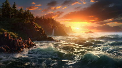 sunset over the ocean