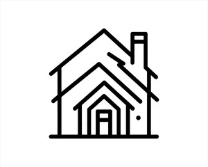 Home icon outline vector template. House line icon symbol. Thin line house logo icon.