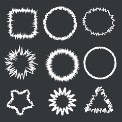 Vector set of black and white frames – minimalist decorative border collection for design projects