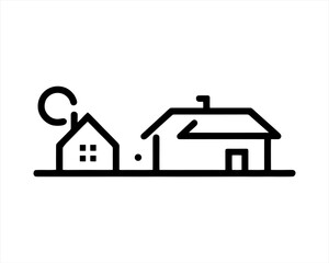 Home icon outline vector template. House line icon symbol. Thin line house logo icon.