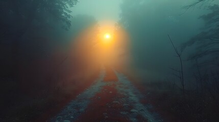 Fototapeta premium Majestic Mountainscape at Dusk Captures Serene Wilderness Solitude