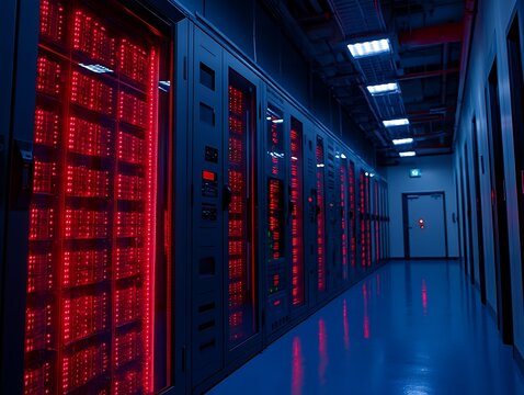 Server room data processing, equipment, illuminated
