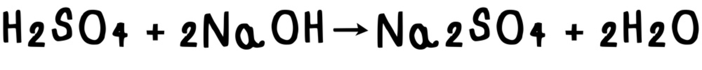 Neutralization Reaction of Sulfuric acid,sodium hydroxide,sodium Sulfate,water illustration